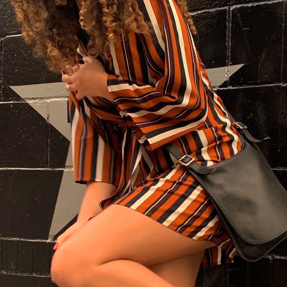 retro mini striped dress